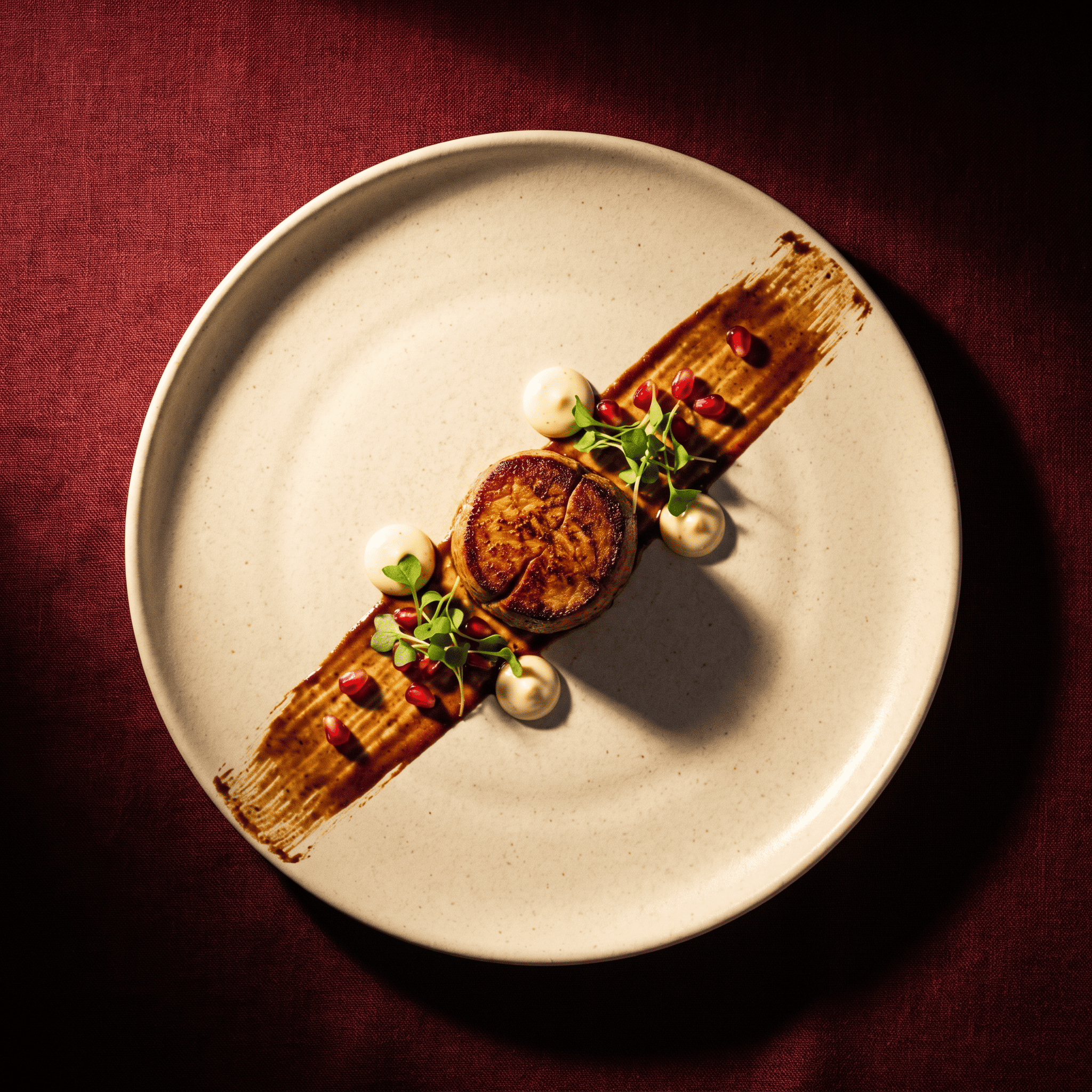 Plat composé en macro, dressage signature